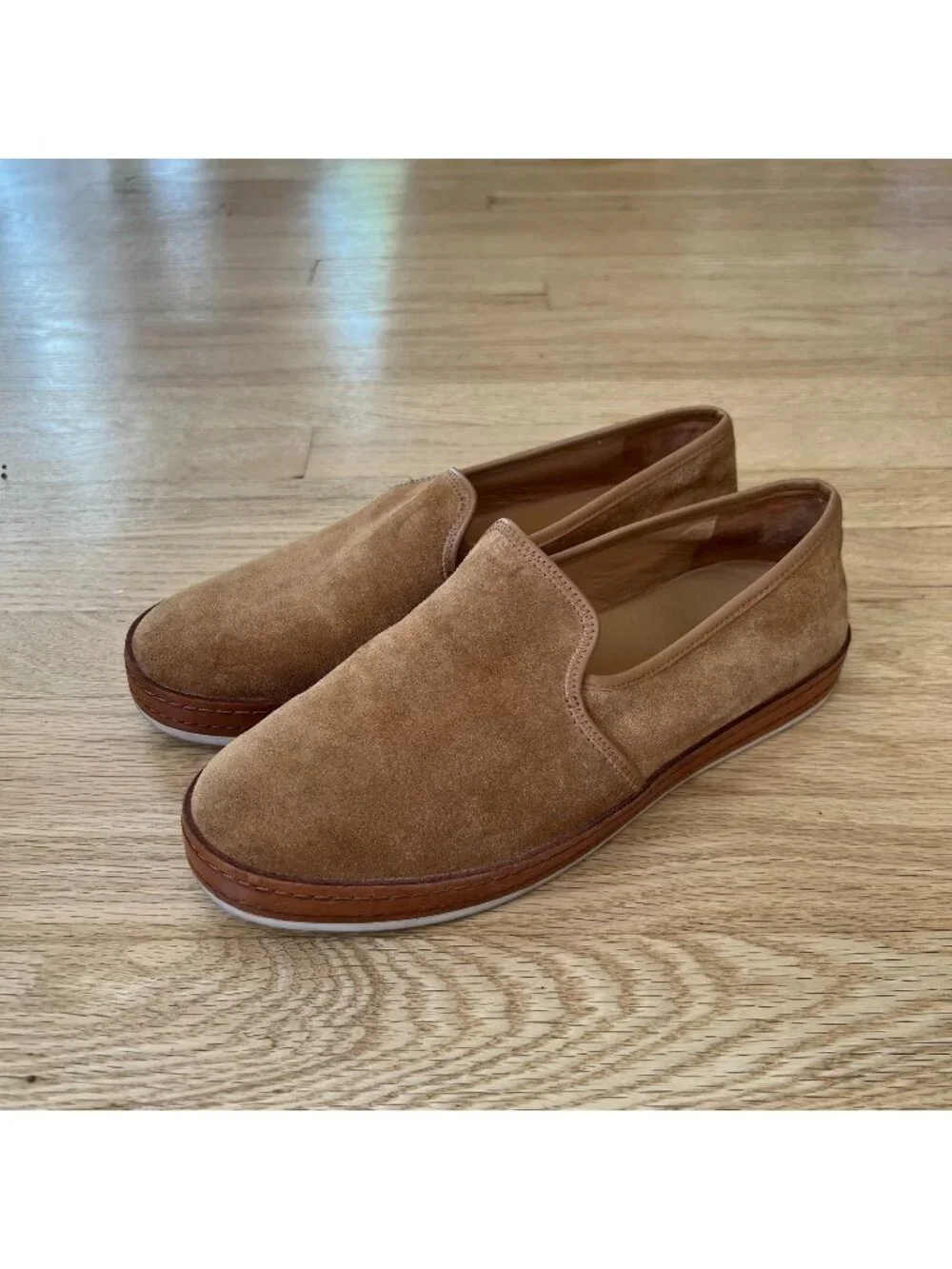 Vince Canella Suede Leather Slip On Loafers Brown Women's Size US 8.5 EU 38.5